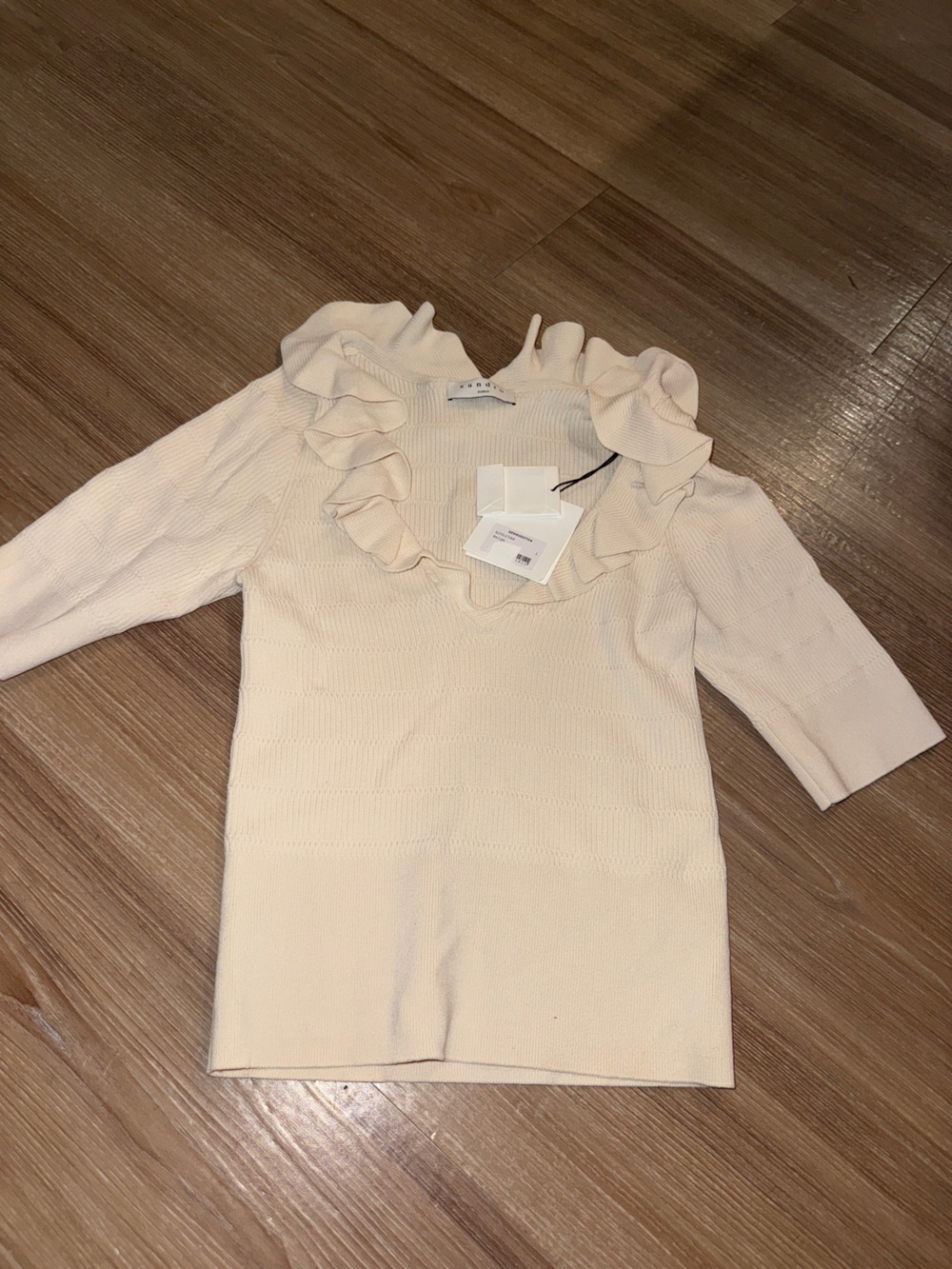 NWT Sandro cream top